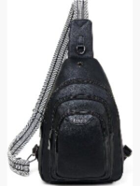 Vegan Faux Leather Anti Theft Crossbody Sling Bag with Adjustable Strap